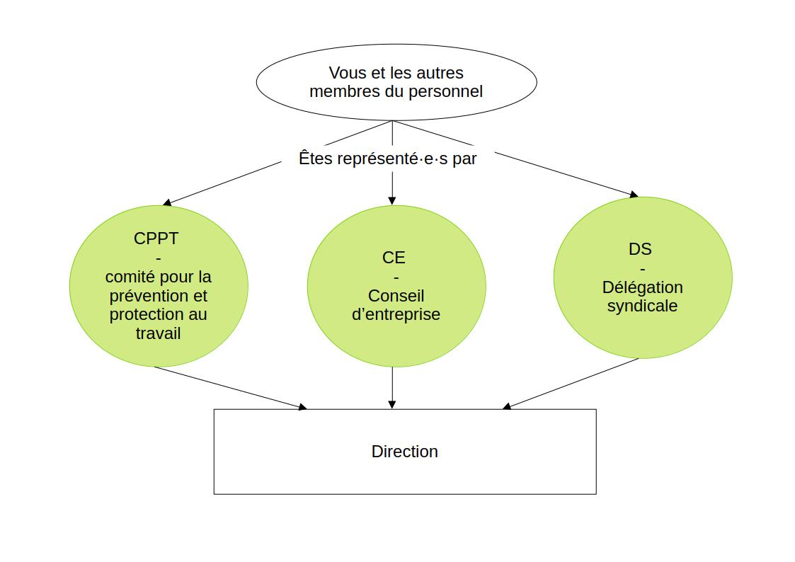 diagramme présentant le CPPT, CE et DS